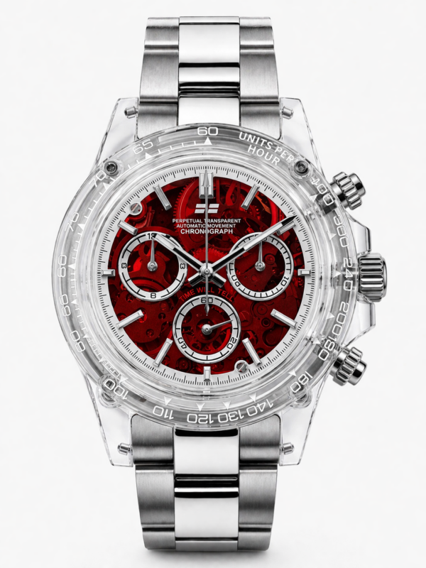 TIME WILL TELL Transparent Chronograph